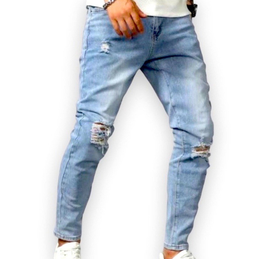 Buffalo David Bitton Men’s Denim Distressed 5 Pocket Bootcut Relaxed Fit Jeans